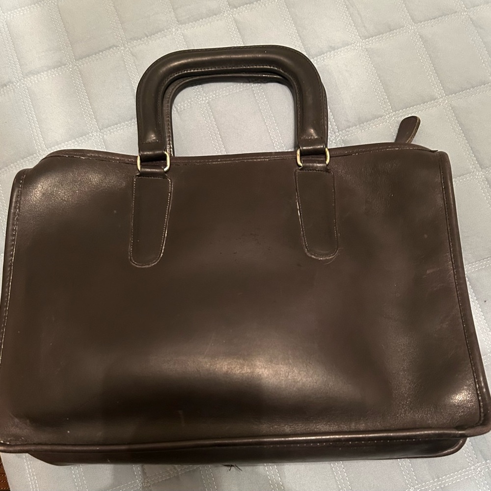 Coach Vintage Bonnie Cashin NYC Black Leather Slim Satchel Bag